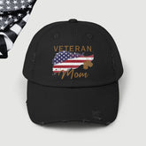 American Veteran Mom Distressed Dad Hat